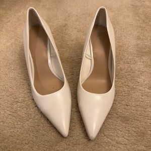 White Pointed Toe Heels